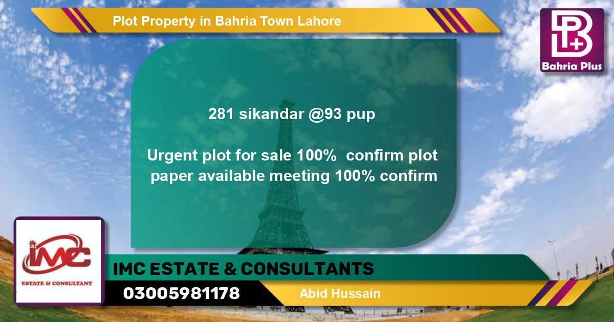 Residential Plot for Sale in Bahria Town, Lahore - (BP-83021)