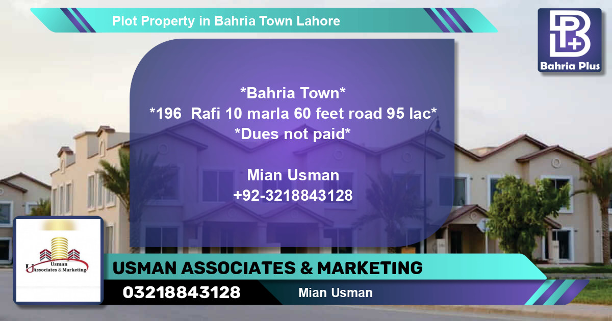 Residential Plot for Sale in Bahria Town, Lahore - (BP-83031)