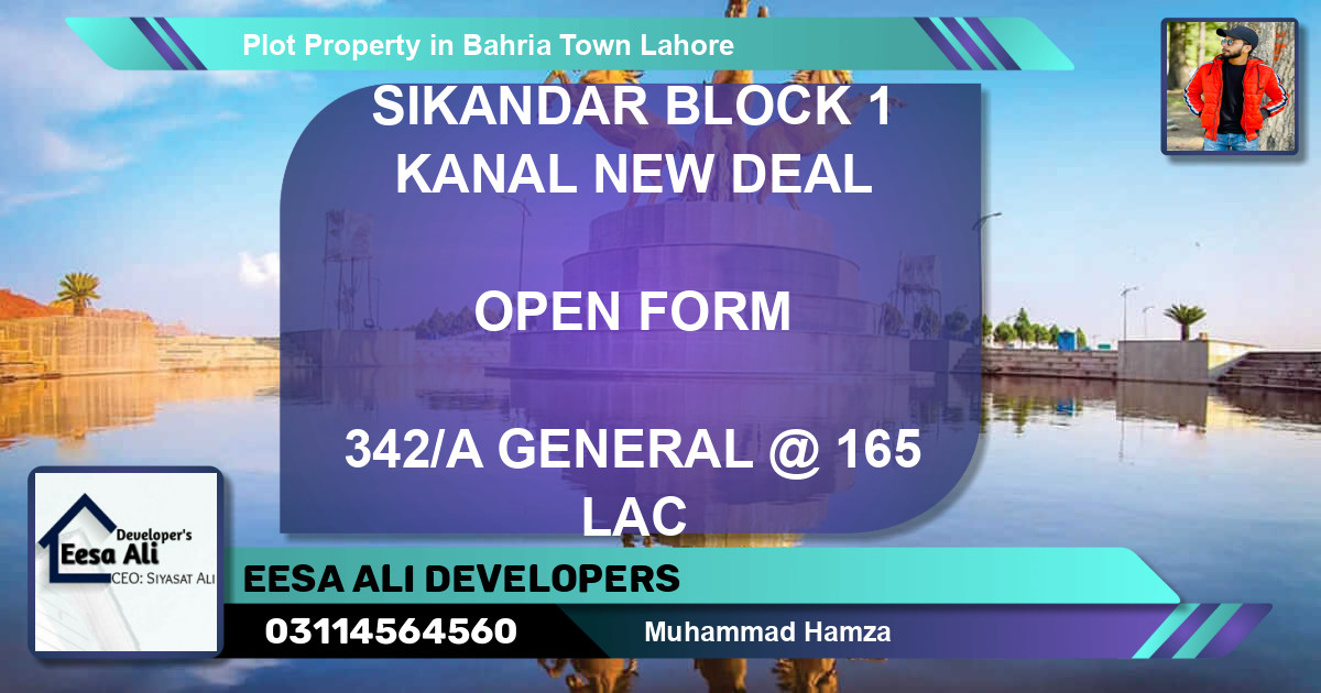 Residential Plot for Sale in Bahria Town, Lahore - (BP-83038)