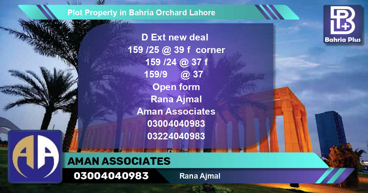 Residential Plot for Sale in Bahria Orchard, Lahore - (BP-83068)