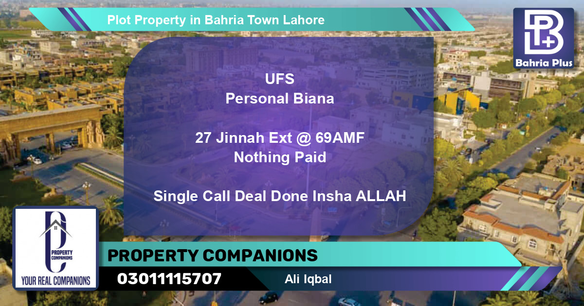 Residential Plot for Sale in Bahria Town, Lahore - (BP-83092)