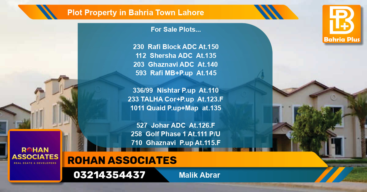 Residential Plot for Sale in Bahria Town, Lahore - (BP-83122)