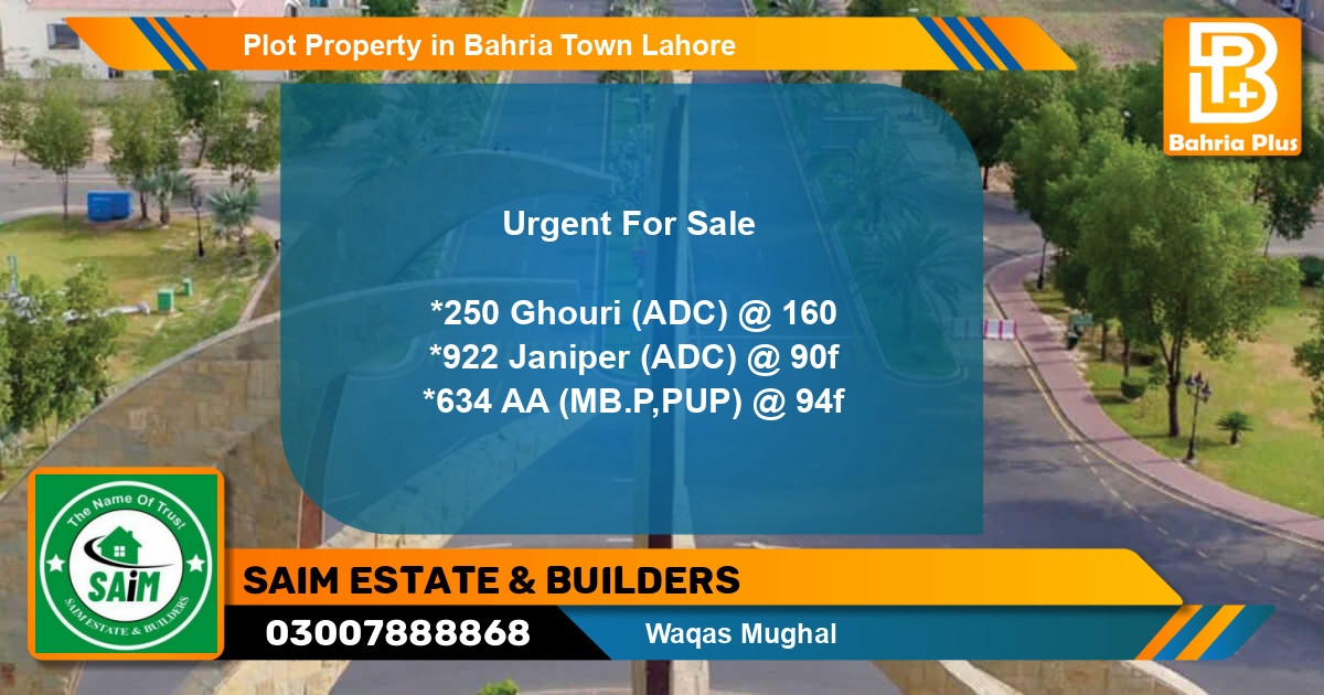 Residential Plot for Sale in Bahria Town, Lahore - (BP-83136)