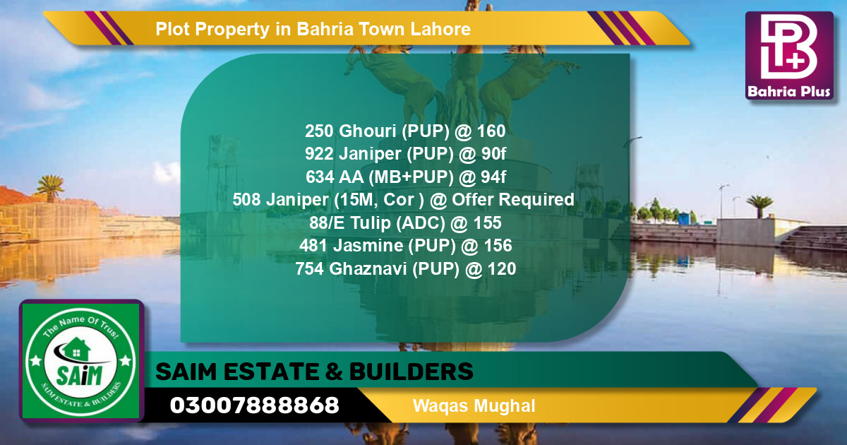 Residential Plot for Sale in Bahria Town, Lahore - (BP-83148)