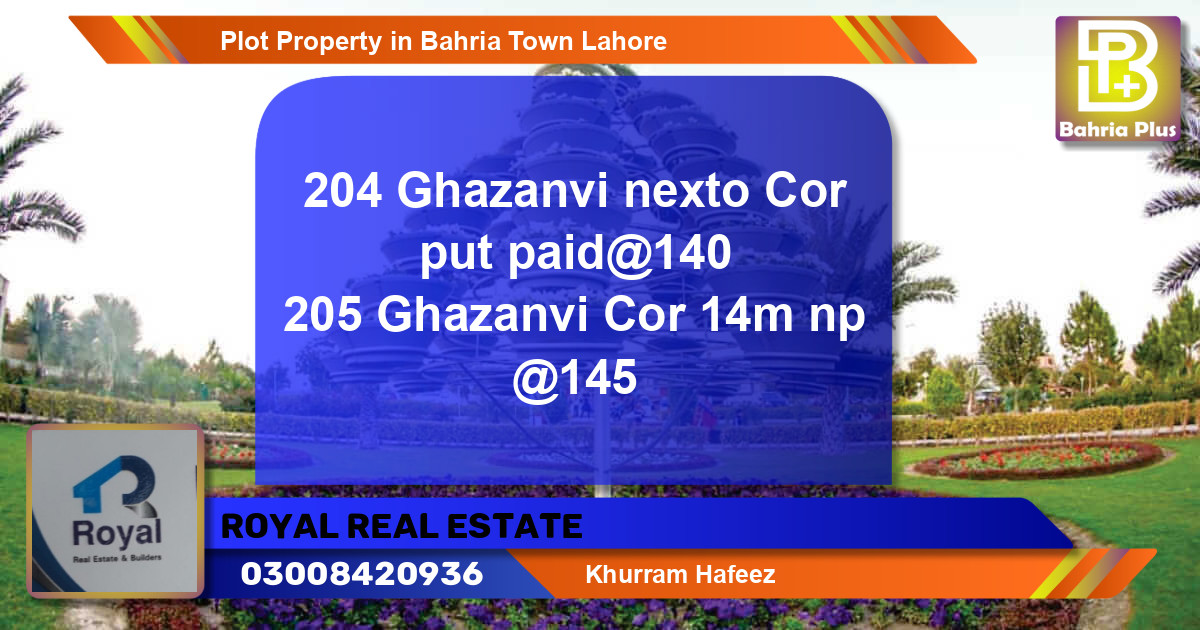 Residential Plot for Sale in Bahria Town, Lahore - (BP-83169)