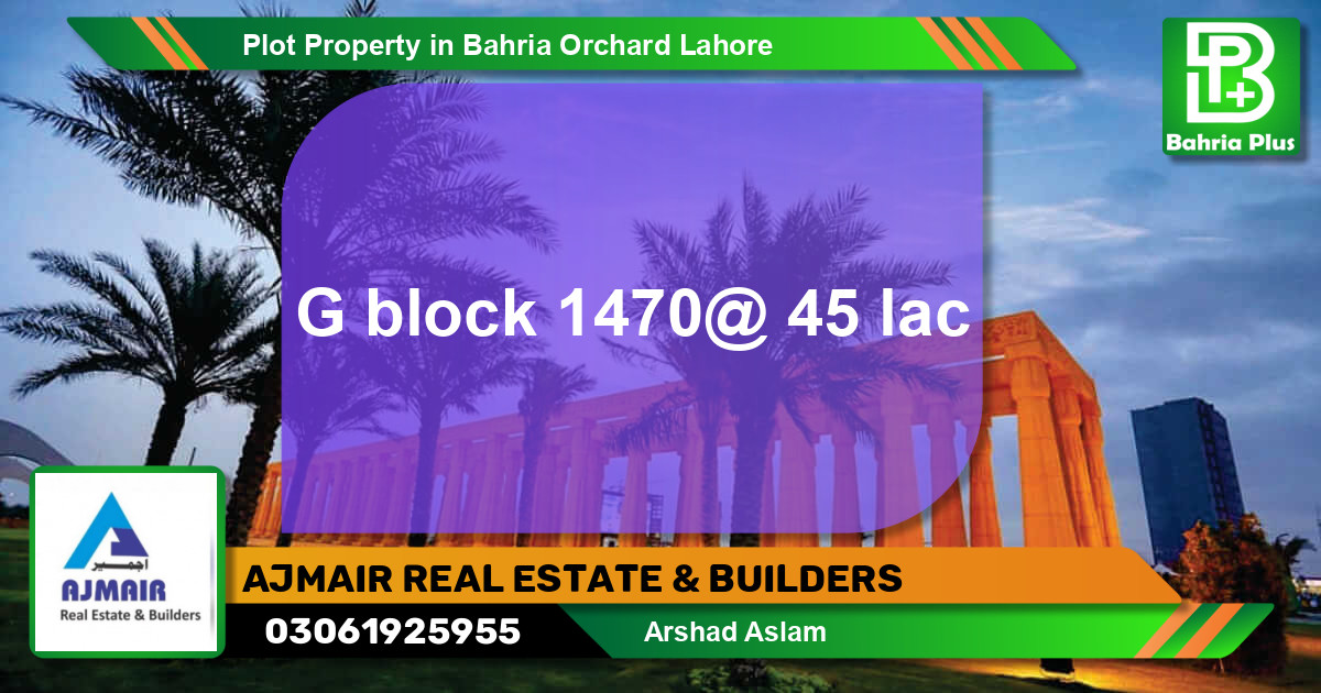 Residential Plot for Sale in Bahria Orchard, Lahore - (BP-83172)