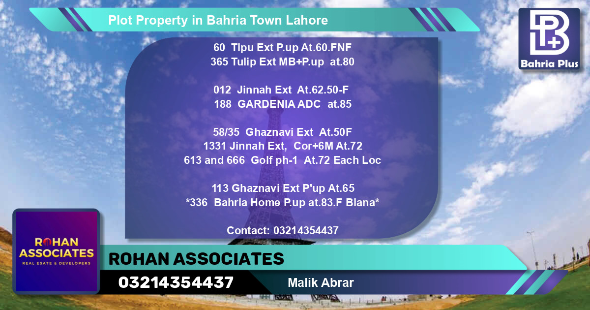 Residential Plot for Sale in Bahria Town, Lahore - (BP-83178)