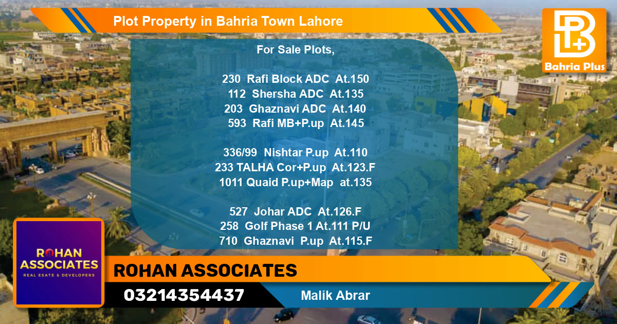 Residential Plot for Sale in Bahria Town, Lahore - (BP-83181)