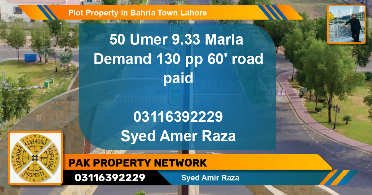 Residential Plot for Sale in Bahria Town, Lahore - (BP-83187)