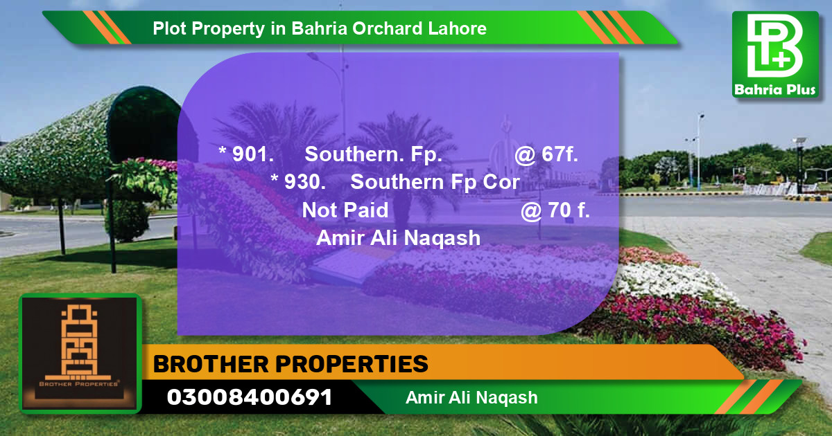 Residential Plot for Sale in Bahria Orchard, Lahore - (BP-83193)