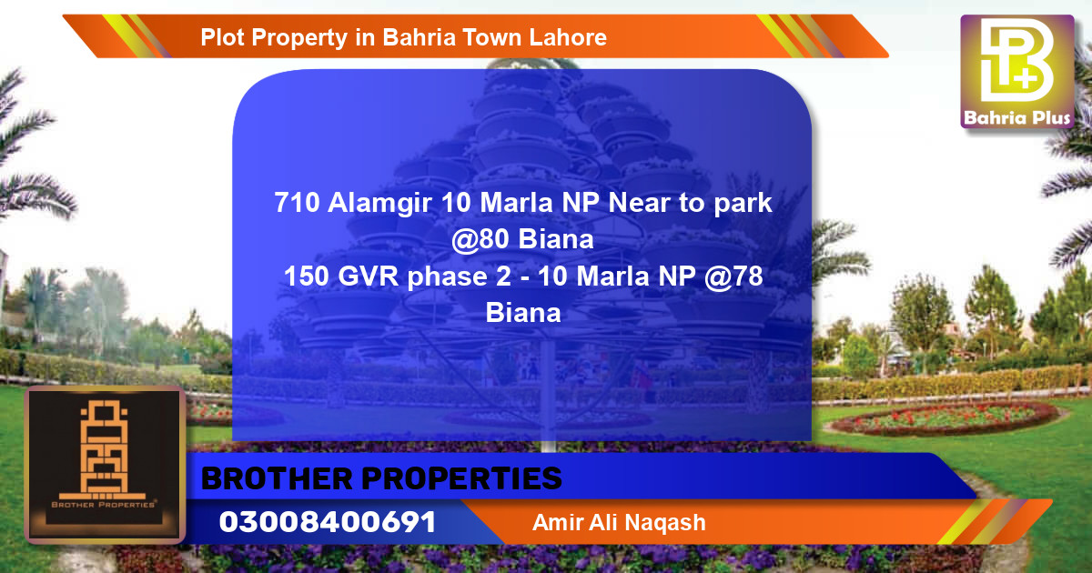 Residential Plot for Sale in Bahria Town, Lahore - (BP-83196)