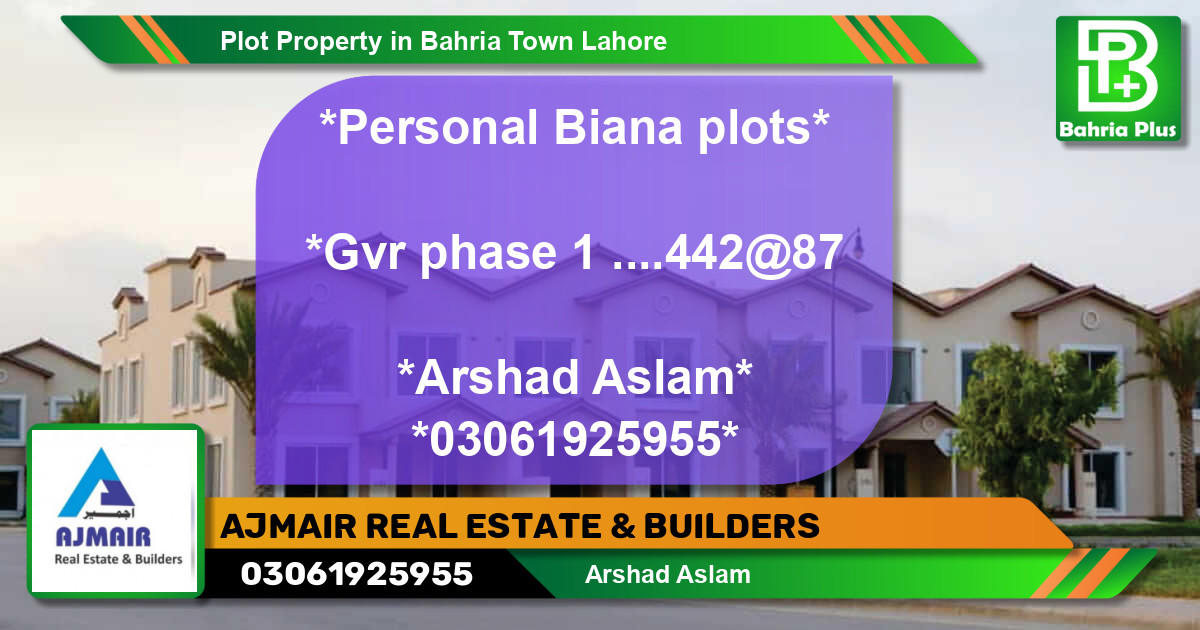 Residential Plot for Sale in Golf Phase 1 -  Bahria Town, Lahore - (BP-83204)