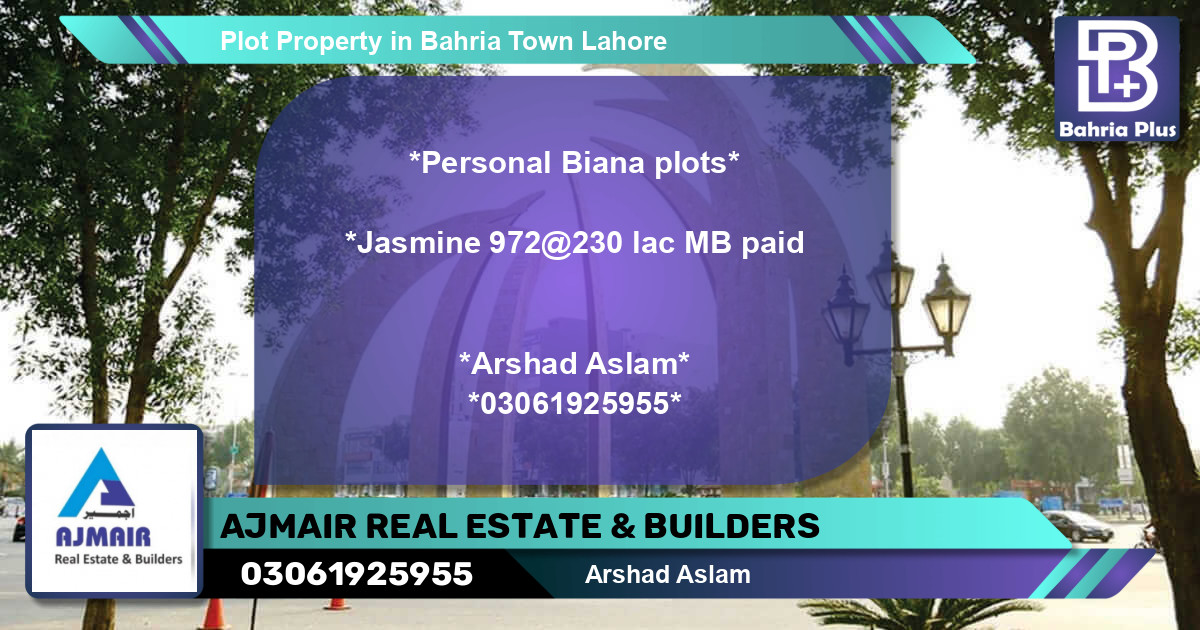 Residential Plot for Sale in Bahria Town, Lahore - (BP-83206)