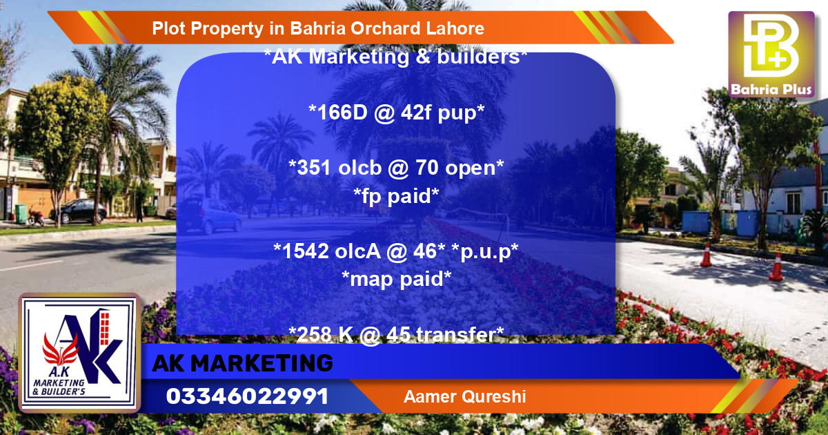 Residential Plot for Sale in Bahria Orchard, Lahore - (BP-83218)