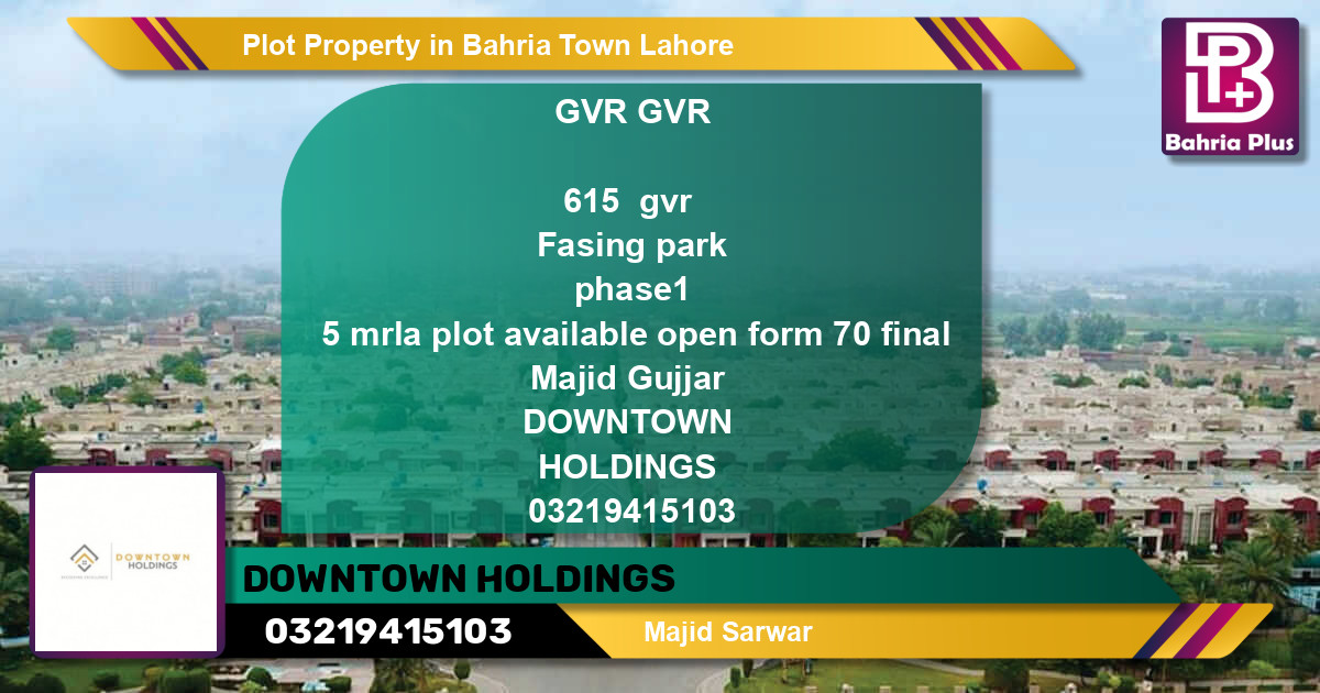 Residential Plot for Sale in Bahria Town, Lahore - (BP-83242)