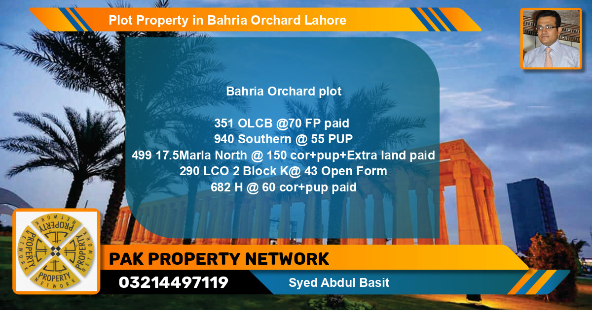 Residential Plot for Sale in Bahria Orchard, Lahore - (BP-83258)