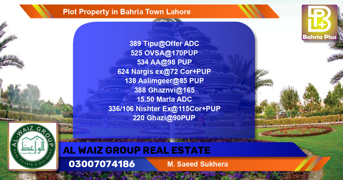 Residential Plot for Sale in Bahria Town, Lahore - (BP-83261)