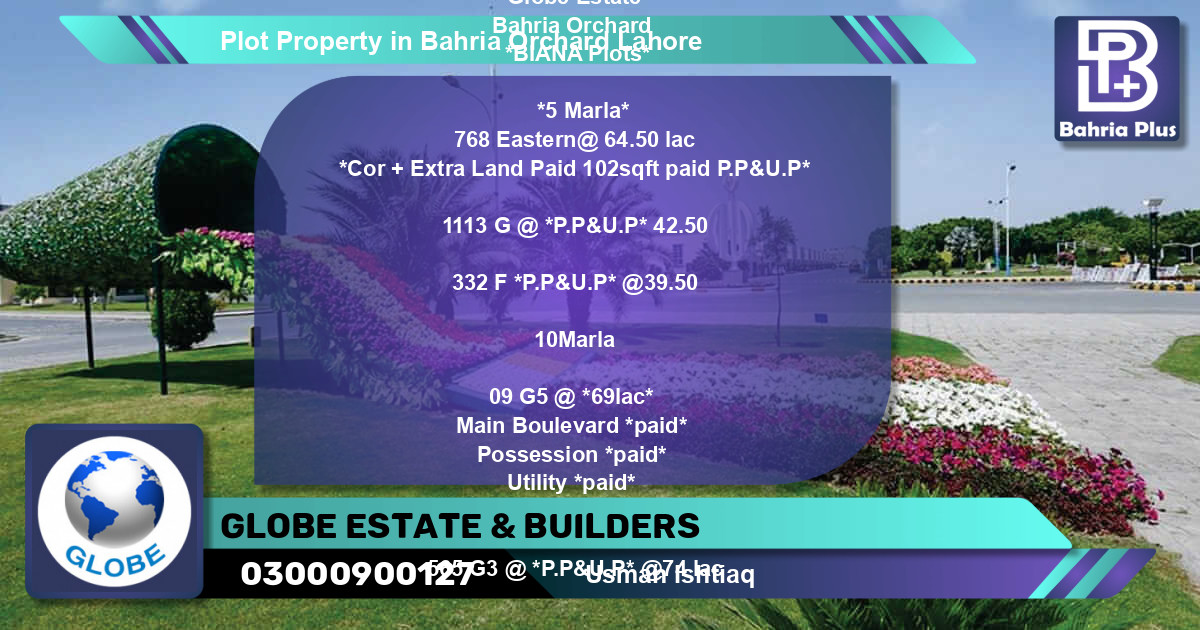 Residential Plot for Sale in Bahria Orchard, Lahore - (BP-83267)
