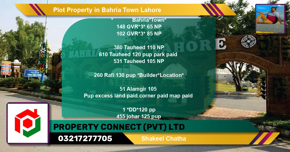 Residential Plot for Sale in Bahria Town, Lahore - (BP-83278)