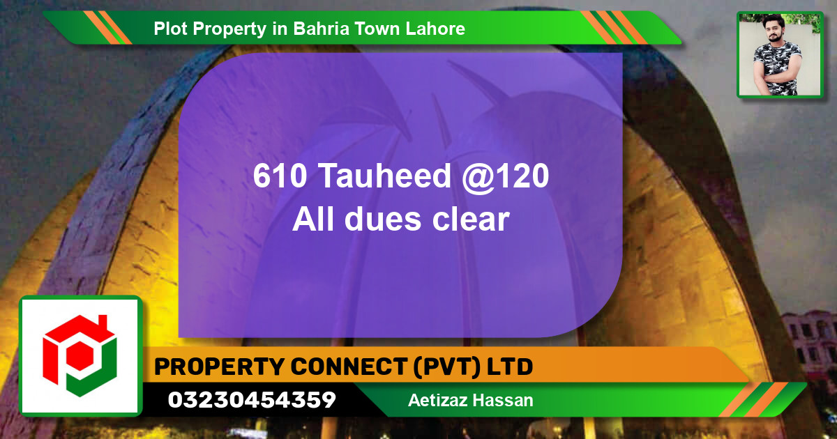Residential Plot for Sale in Bahria Town, Lahore - (BP-83313)