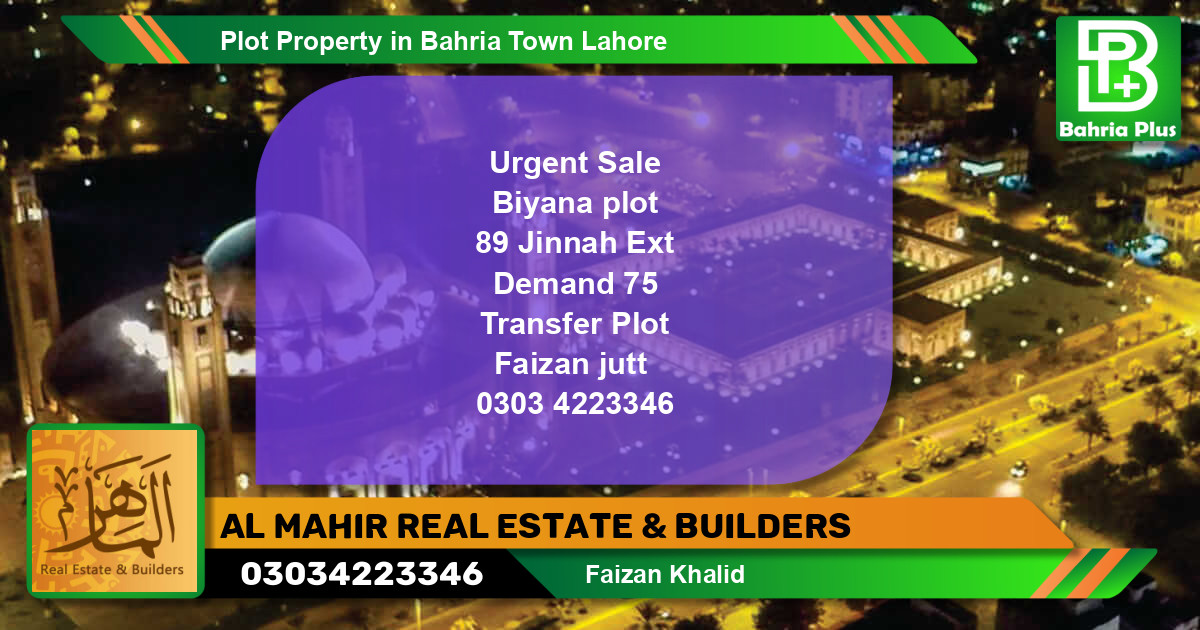 Residential Plot for Sale in Bahria Town, Lahore - (BP-83371)