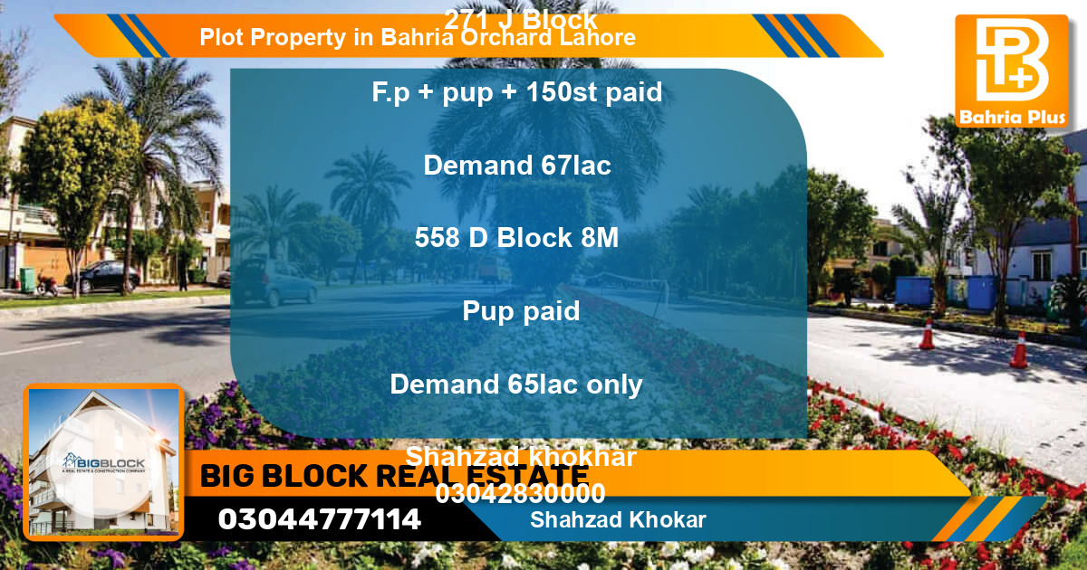 Residential Plot for Sale in Bahria Orchard, Lahore - (BP-83393)