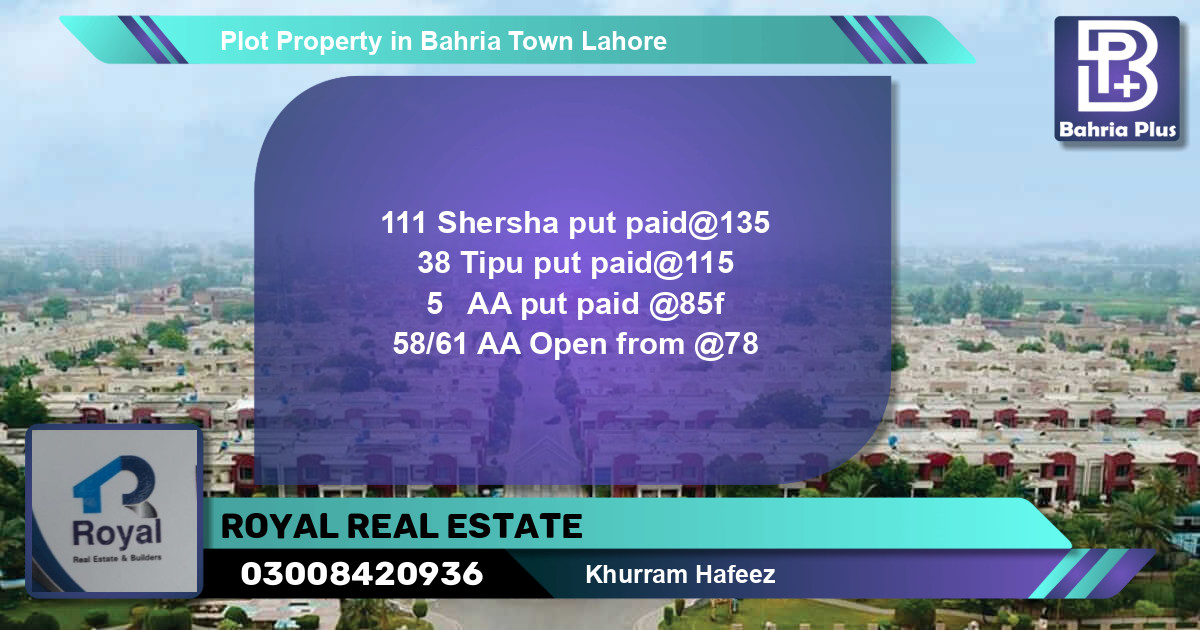 Residential Plot for Sale in Bahria Town, Lahore - (BP-83403)