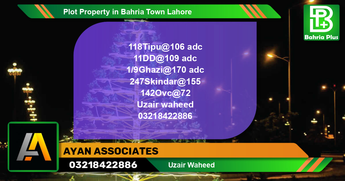 Residential Plot for Sale in Bahria Town, Lahore - (BP-83451)