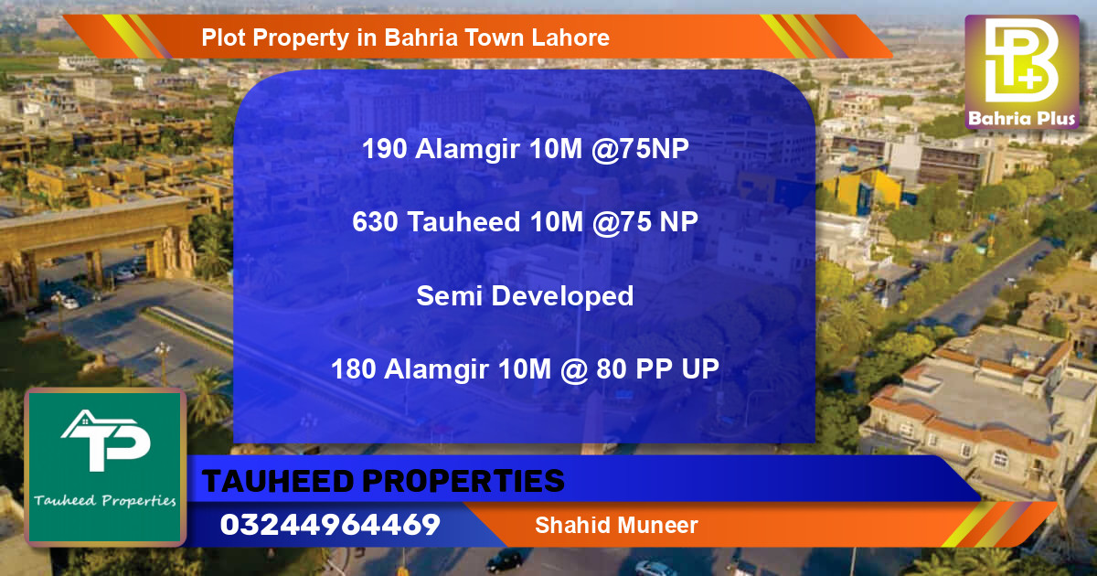 Residential Plot for Sale in Bahria Town, Lahore - (BP-83460)