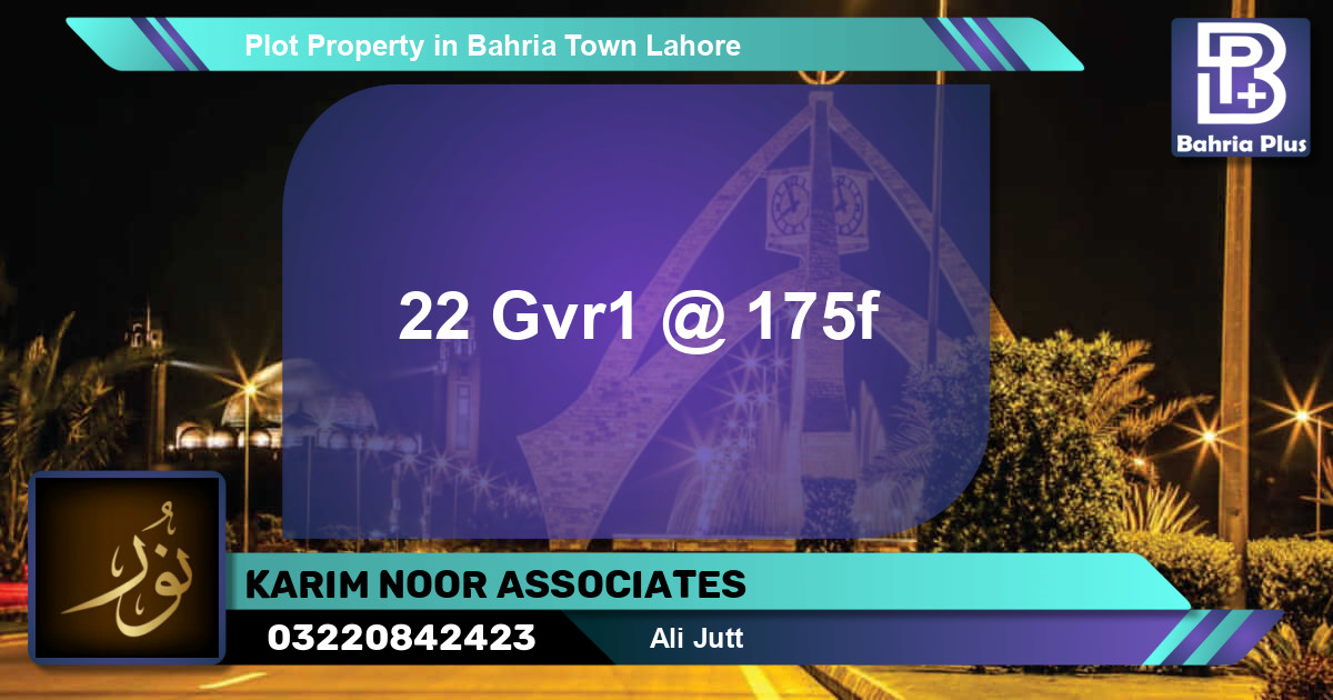 Residential Plot for Sale in Bahria Town, Lahore - (BP-83472)