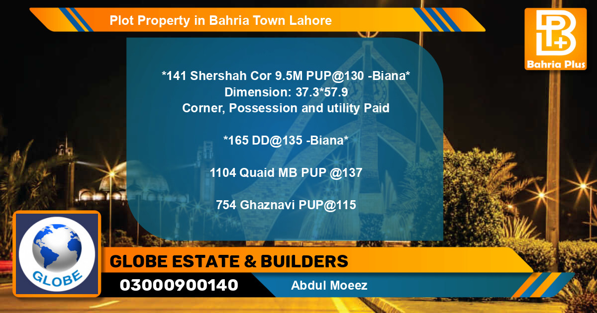Residential Plot for Sale in Bahria Town, Lahore - (BP-83480)