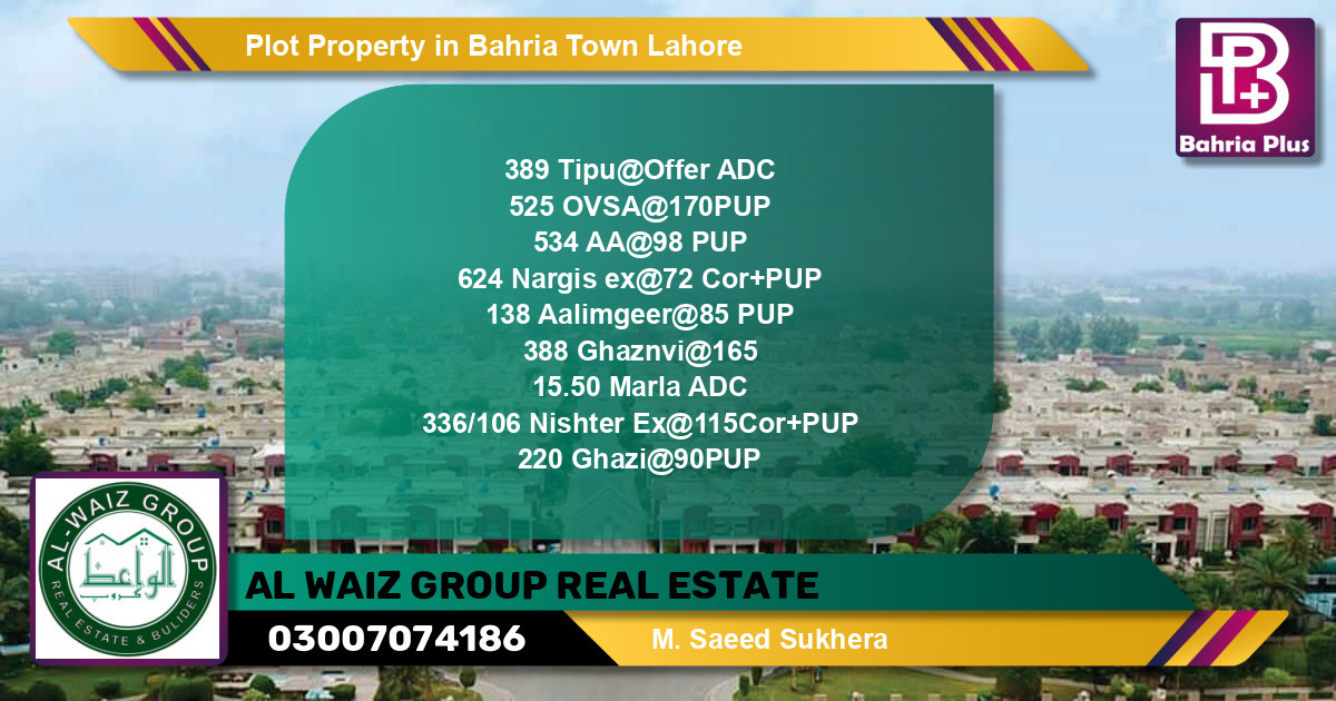 Residential Plot for Sale in Bahria Town, Lahore - (BP-83492)