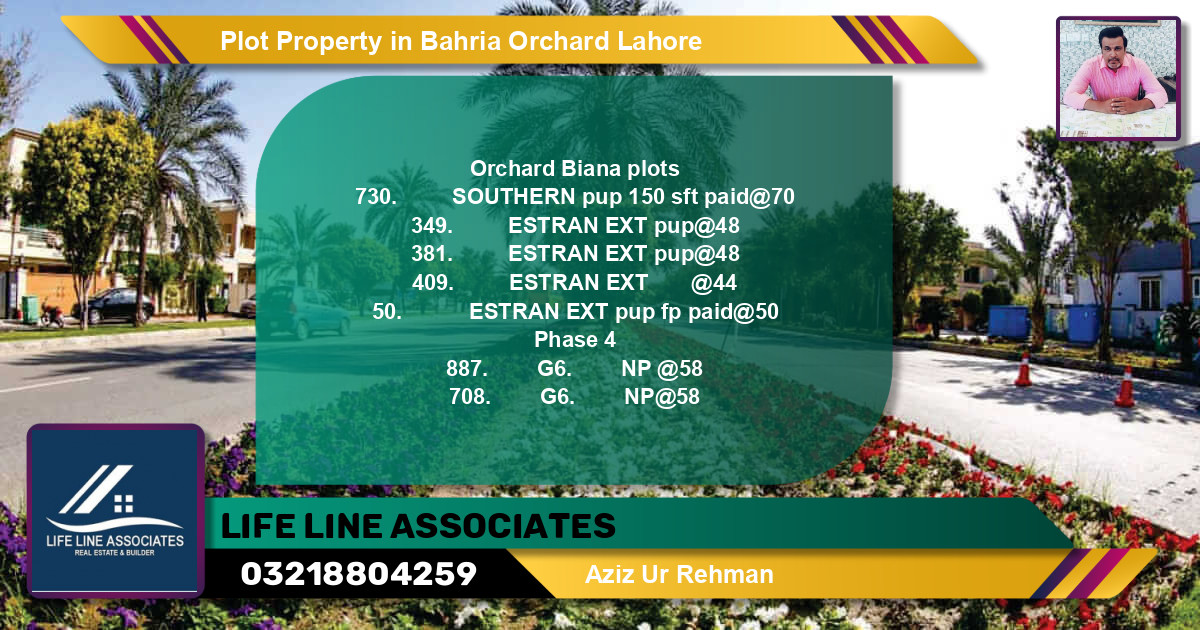 Residential Plot for Sale in Bahria Orchard, Lahore - (BP-83494)