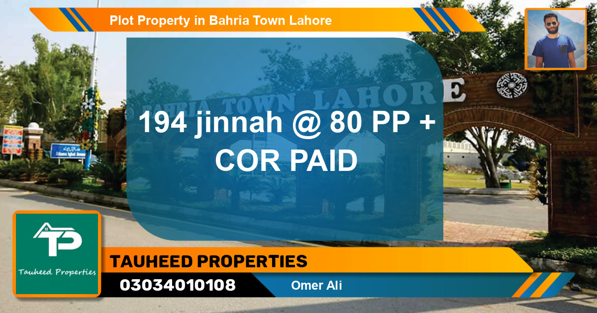 Residential Plot for Sale in Bahria Town, Lahore - (BP-83495)
