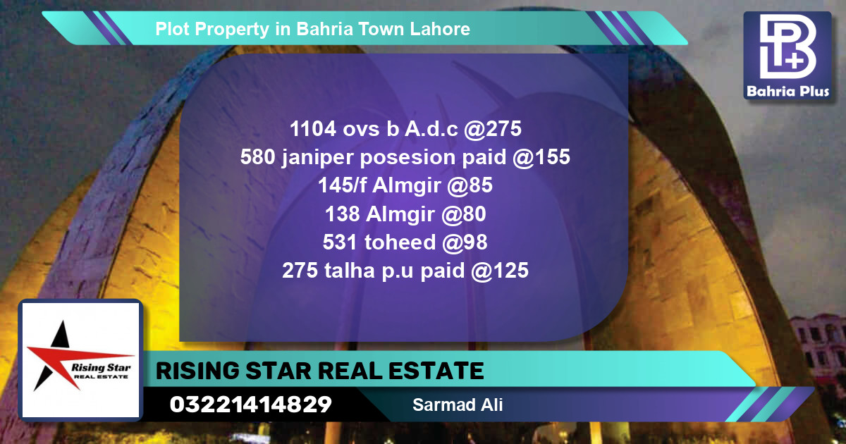 Residential Plot for Sale in Bahria Town, Lahore - (BP-83510)