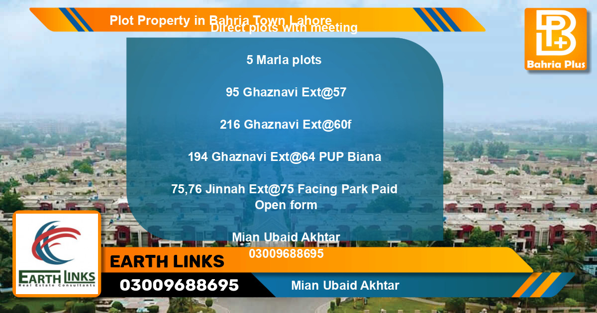 Residential Plot for Sale in Bahria Town, Lahore - (BP-83513)
