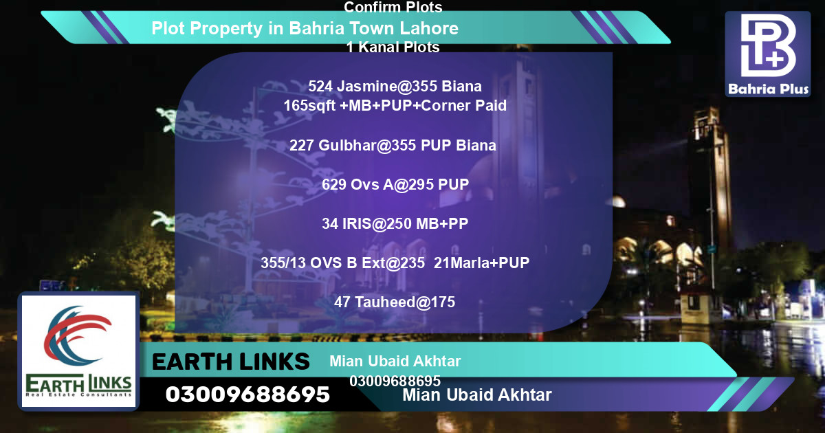 Residential Plot for Sale in Bahria Town, Lahore - (BP-83515)