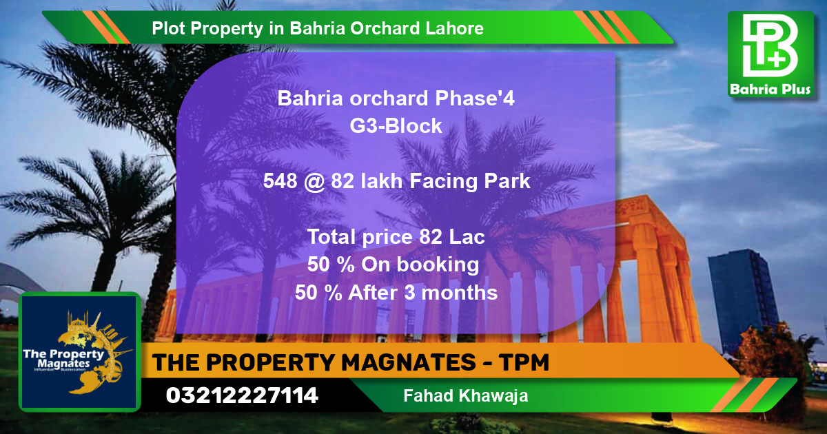 Residential Plot for Sale in Bahria Orchard, Lahore - (BP-83538)