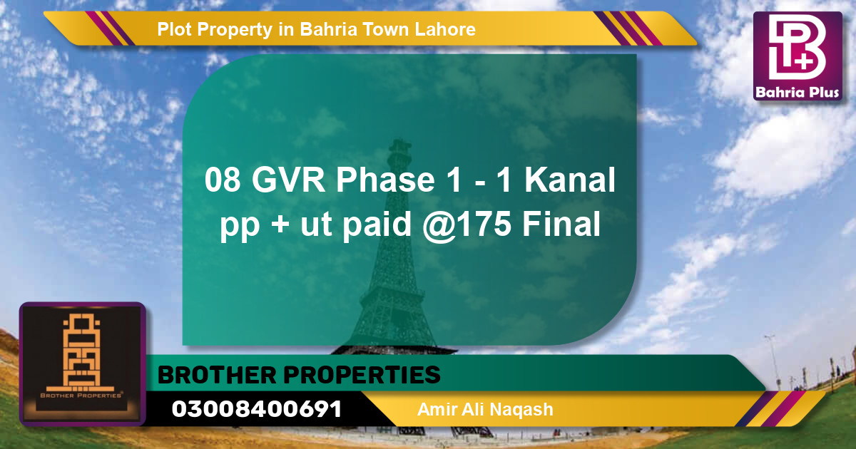 Residential Plot for Sale in Bahria Town, Lahore - (BP-83540)