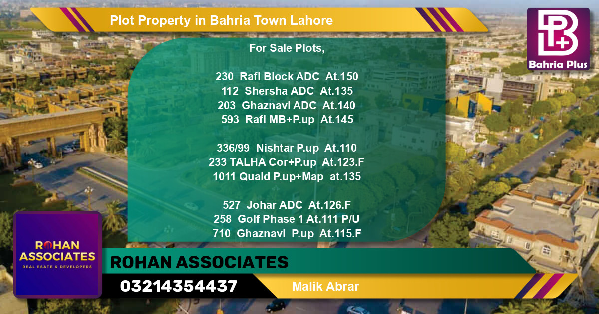 Residential Plot for Sale in Bahria Town, Lahore - (BP-83560)