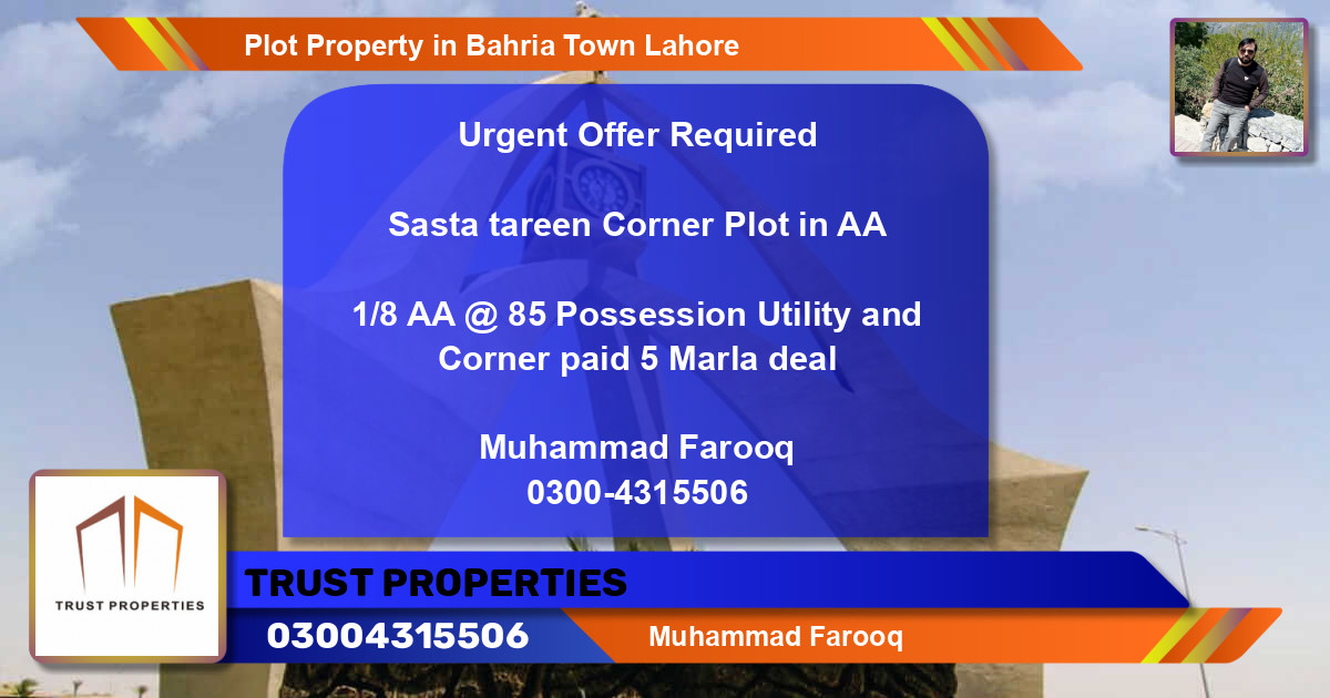 Residential Plot for Sale in Bahria Town, Lahore - (BP-83570)