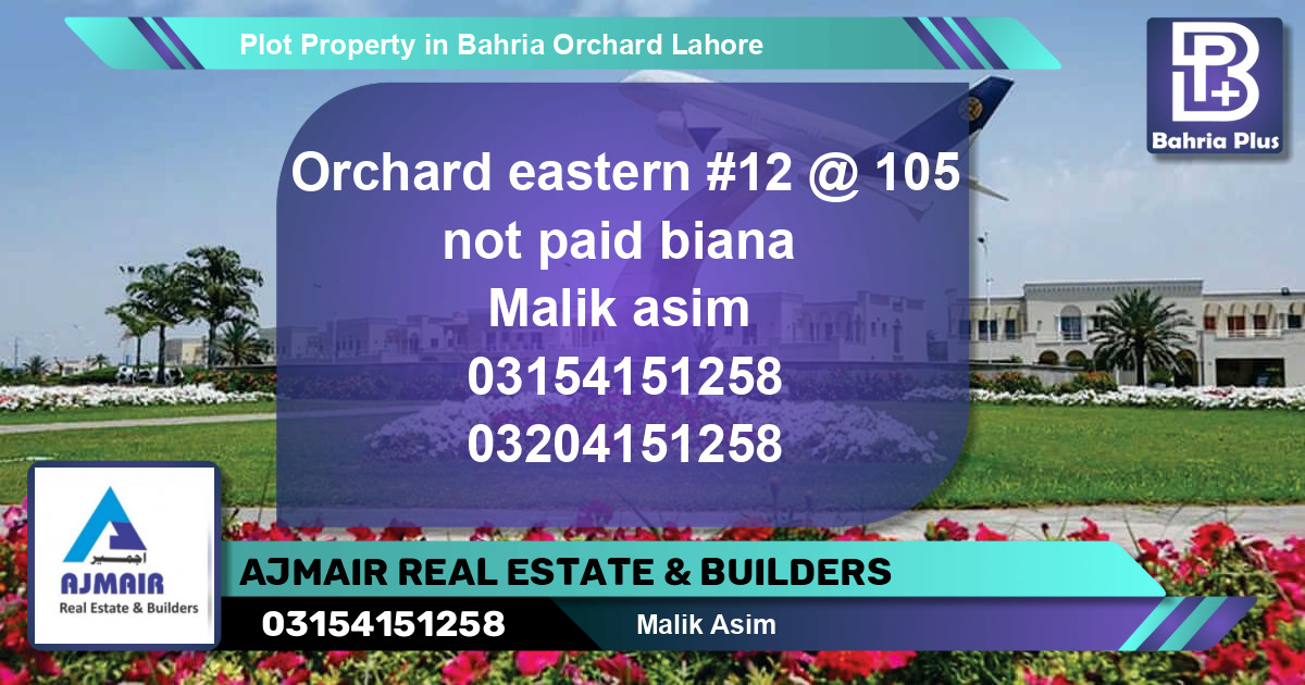 Residential Plot for Sale in Bahria Orchard, Lahore - (BP-83587)