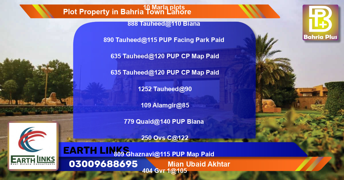 Residential Plot for Sale in Bahria Town, Lahore - (BP-83591)