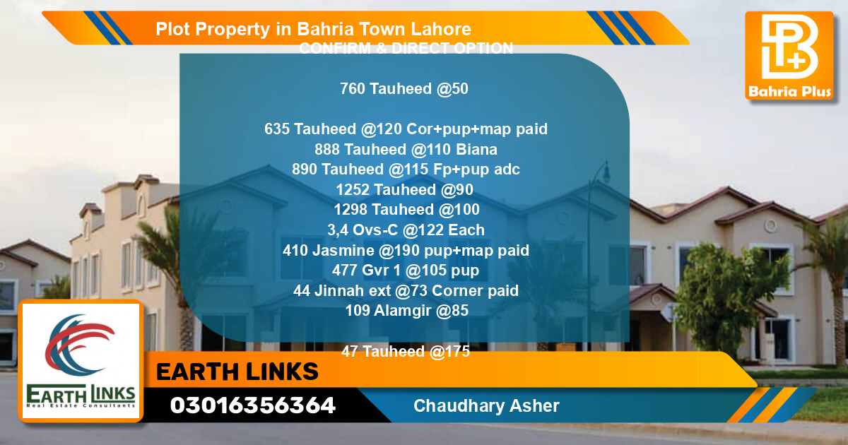 Residential Plot for Sale in Bahria Town, Lahore - (BP-83593)