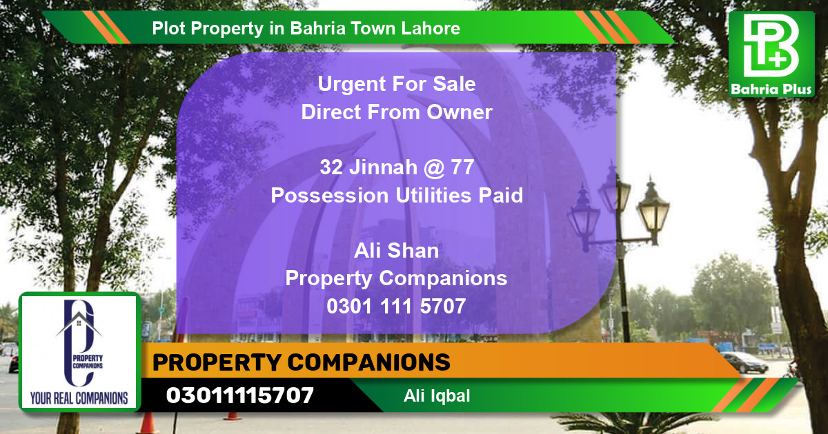Residential Plot for Sale in Bahria Town, Lahore - (BP-83606)