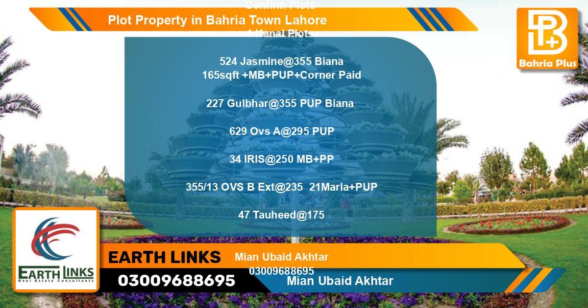 Residential Plot for Sale in Bahria Town, Lahore - (BP-83620)