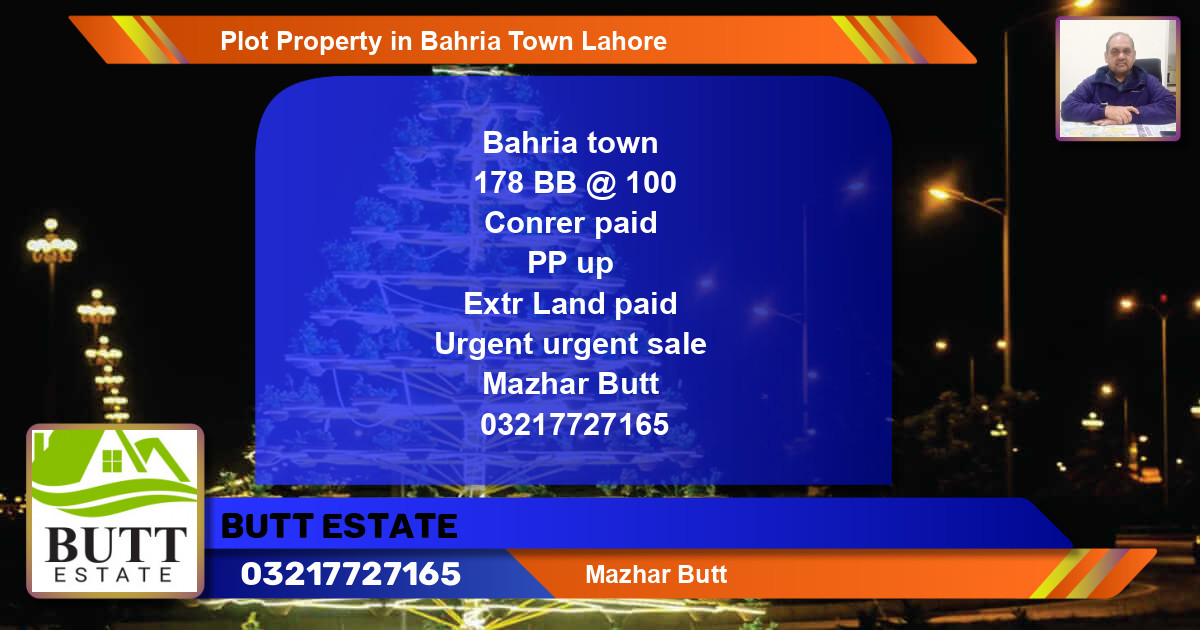 Residential Plot for Sale in Bahria Town, Lahore - (BP-83633)