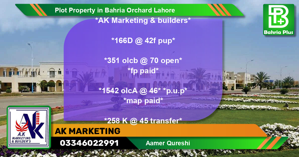 Residential Plot for Sale in Bahria Orchard, Lahore - (BP-83638)