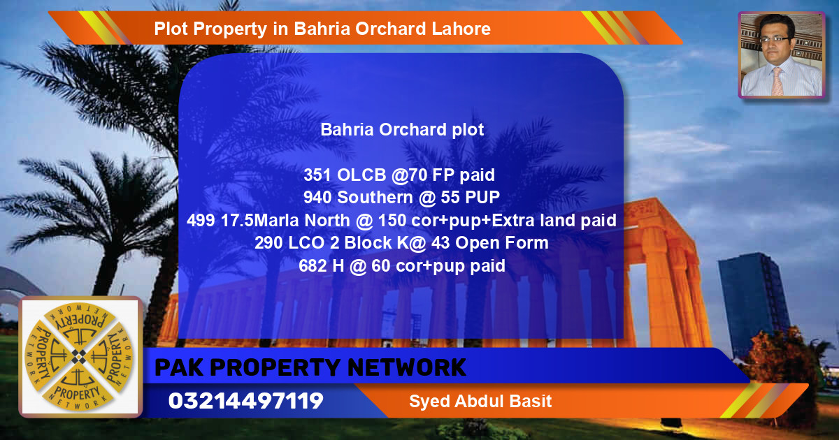 Residential Plot for Sale in Bahria Orchard, Lahore - (BP-83646)