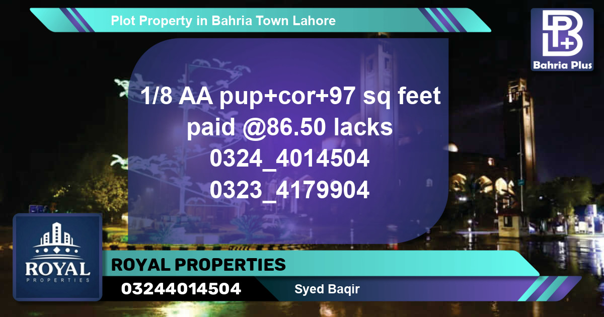 Residential Plot for Sale in Bahria Town, Lahore - (BP-83670)